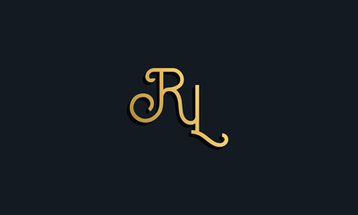 Luxury fashion initial letter RL logo.