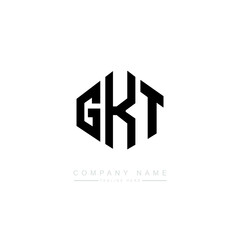 GKT letter logo design with polygon shape. GKT polygon logo monogram. GKT cube logo design. GKT hexagon vector logo template white and black colors. GKT monogram, GKT business and real estate logo. 