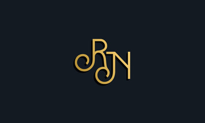 Luxury fashion initial letter RN logo.