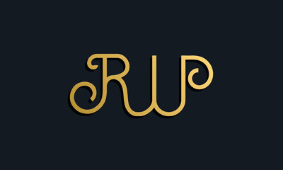 Fototapeta na wymiar Luxury fashion initial letter RW logo.