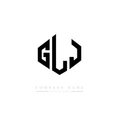 GLJ letter logo design with polygon shape. GLJ polygon logo monogram. GLJ cube logo design. GLJ hexagon vector logo template white and black colors. GLJ monogram, GLJ business and real estate logo. 