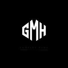 GMH letter logo design with polygon shape. GMH polygon logo monogram. GMH cube logo design. GMH hexagon vector logo template white and black colors. GMH monogram, GMH business and real estate logo. 