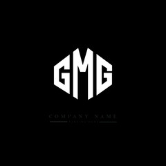 GMG letter logo design with polygon shape. GMG polygon logo monogram. GMG cube logo design. GMG hexagon vector logo template white and black colors. GMG monogram, GMG business and real estate logo. 