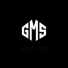 GMS letter logo design with polygon shape. GMS polygon logo monogram. GMS cube logo design. GMS hexagon vector logo template white and black colors. GMS monogram, GMS business and real estate logo. 