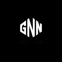 GNN letter logo design with polygon shape. GNN polygon logo monogram. GNN cube logo design. GNN hexagon vector logo template white and black colors. GNN monogram, GNN business and real estate logo. 