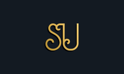 Luxury fashion initial letter SU logo.