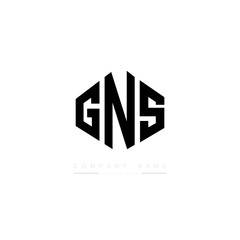 GNS letter logo design with polygon shape. GNS polygon logo monogram. GNS cube logo design. GNS hexagon vector logo template white and black colors. GNS monogram, GNS business and real estate logo. 