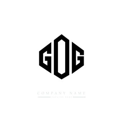 GOG letter logo design with polygon shape. GOG polygon logo monogram. GOG cube logo design. GOG hexagon vector logo template white and black colors. GOG monogram, GOG business and real estate logo. 