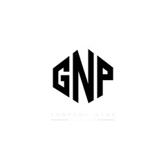Fototapeta premium GNP letter logo design with polygon shape. GNP polygon logo monogram. GNP cube logo design. GNP hexagon vector logo template white and black colors. GNP monogram, GNP business and real estate logo. 