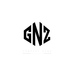 GNZ letter logo design with polygon shape. GNZ polygon logo monogram. GNZ cube logo design. GNZ hexagon vector logo template white and black colors. GNZ monogram, GNZ business and real estate logo. 