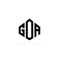 GOA letter logo design with polygon shape. GOA polygon logo monogram. GOA cube logo design. GOA hexagon vector logo template white and black colors. GOA monogram, GOA business and real estate logo. 