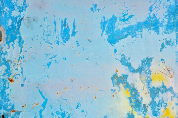 Background of peeling paint and rusty old meta. Little black dots and scratches. Corrosion of metal, abstract background, texture for the photo, the result of a careless attitude to metal