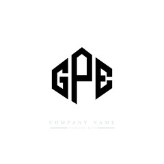 GPE letter logo design with polygon shape. GPE polygon logo monogram. GPE cube logo design. GPE hexagon vector logo template white and black colors. GPE monogram, GPE business and real estate logo. 