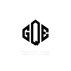 GQE letter logo design with polygon shape. GQE polygon logo monogram. GQE cube logo design. GQE hexagon vector logo template white and black colors. GQE monogram, GQE business and real estate logo. 