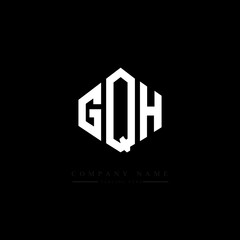 GQH letter logo design with polygon shape. GQH polygon logo monogram. GQH cube logo design. GQH hexagon vector logo template white and black colors. GQH monogram, GQH business and real estate logo. 