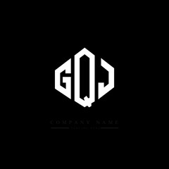 GQJ letter logo design with polygon shape. GQJ polygon logo monogram. GQJ cube logo design. GQJ hexagon vector logo template white and black colors. GQJ monogram, GQJ business and real estate logo. 