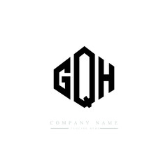 GQH letter logo design with polygon shape. GQH polygon logo monogram. GQH cube logo design. GQH hexagon vector logo template white and black colors. GQH monogram, GQH business and real estate logo. 