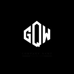 GQW letter logo design with polygon shape. GQW polygon logo monogram. GQW cube logo design. GQW hexagon vector logo template white and black colors. GQW monogram, GQW business and real estate logo. 