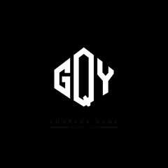 GQY letter logo design with polygon shape. GQY polygon logo monogram. GQY cube logo design. GQY hexagon vector logo template white and black colors. GQY monogram, GQY business and real estate logo. 