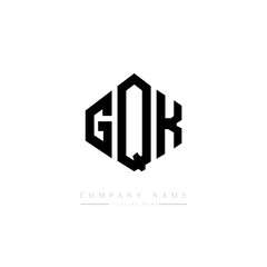 GQK letter logo design with polygon shape. GQK polygon logo monogram. GQK cube logo design. GQK hexagon vector logo template white and black colors. GQK monogram, GQK business and real estate logo. 
