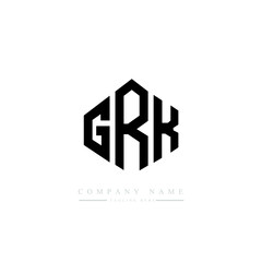 GRK letter logo design with polygon shape. GRK polygon logo monogram. GRK cube logo design. GRK hexagon vector logo template white and black colors. GRK monogram, GRK business and real estate logo. 