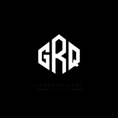 GRQ letter logo design with polygon shape. GRQ polygon logo monogram. GRQ cube logo design. GRQ hexagon vector logo template white and black colors. GRQ monogram, GRQ business and real estate logo. 