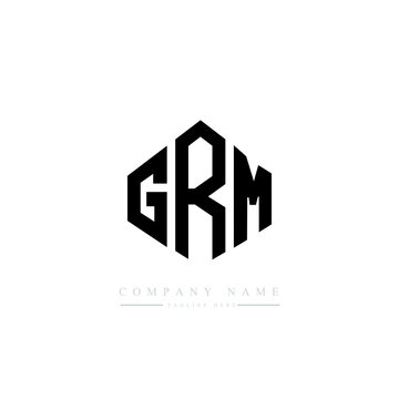 GRM letter logo design with polygon shape. GRM polygon logo monogram. GRM cube logo design. GRM hexagon vector logo template white and black colors. GRM monogram, GRM business and real estate logo. 