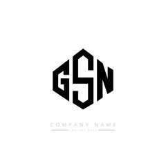 GSN letter logo design with polygon shape. GSN polygon logo monogram. GSN cube logo design. GSN hexagon vector logo template white and black colors. GSN monogram, GSN business and real estate logo. 