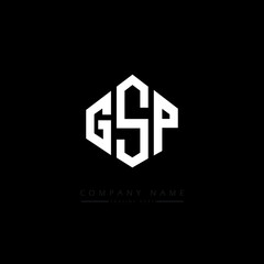 GSP letter logo design with polygon shape. GSP polygon logo monogram. GSP cube logo design. GSP hexagon vector logo template white and black colors. GSP monogram, GSP business and real estate logo. 