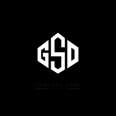 GSO letter logo design with polygon shape. GSO polygon logo monogram. GSO cube logo design. GSO hexagon vector logo template white and black colors. GSO monogram, GSO business and real estate logo. 