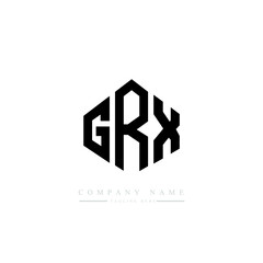 GRX letter logo design with polygon shape. GRX polygon logo monogram. GRX cube logo design. GRX hexagon vector logo template white and black colors. GRX monogram, GRX business and real estate logo. 