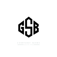 GSB letter logo design with polygon shape. GSB polygon logo monogram. GSB cube logo design. GSB hexagon vector logo template white and black colors. GSB monogram, GSB business and real estate logo. 