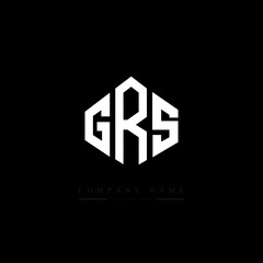 GRS letter logo design with polygon shape. GRS polygon logo monogram. GRS cube logo design. GRS hexagon vector logo template white and black colors. GRS monogram, GRS business and real estate logo. 