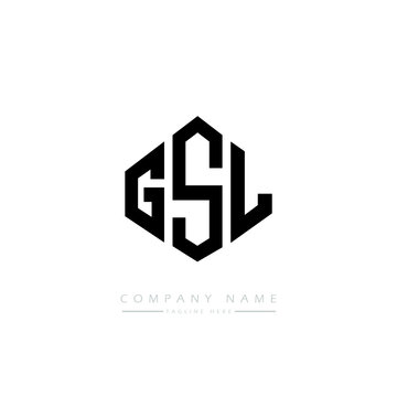 GSL letter logo design with polygon shape. GSL polygon logo monogram. GSL cube logo design. GSL hexagon vector logo template white and black colors. GSL monogram, GSL business and real estate logo. 