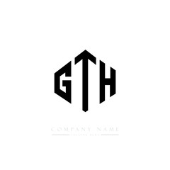 GTH letter logo design with polygon shape. GTH polygon logo monogram. GTH cube logo design. GTH hexagon vector logo template white and black colors. GTH monogram, GTH business and real estate logo. 