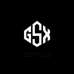 GSX letter logo design with polygon shape. GSX polygon logo monogram. GSX cube logo design. GSX hexagon vector logo template white and black colors. GSX monogram, GSX business and real estate logo. 