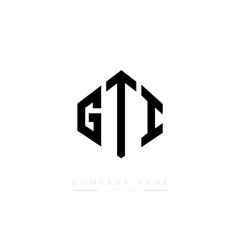 GTI letter logo design with polygon shape. GTI polygon logo monogram. GTI cube logo design. GTI hexagon vector logo template white and black colors. GTI monogram, GTI business and real estate logo. 