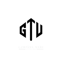 GTU letter logo design with polygon shape. GTU polygon logo monogram. GTU cube logo design. GTU hexagon vector logo template white and black colors. GTU monogram, GTU business and real estate logo. 