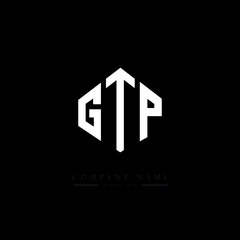 Obraz premium GTP letter logo design with polygon shape. GTP polygon logo monogram. GTP cube logo design. GTP hexagon vector logo template white and black colors. GTP monogram, GTP business and real estate logo. 