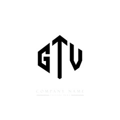 GTV letter logo design with polygon shape. GTV polygon logo monogram. GTV cube logo design. GTV hexagon vector logo template white and black colors. GTV monogram, GTV business and real estate logo. 