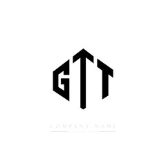 GTT letter logo design with polygon shape. GTT polygon logo monogram. GTT cube logo design. GTT hexagon vector logo template white and black colors. GTT monogram, GTT business and real estate logo. 