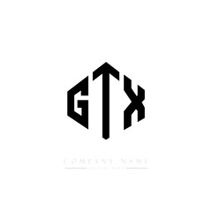 GTX letter logo design with polygon shape. GTX polygon logo monogram. GTX cube logo design. GTX hexagon vector logo template white and black colors. GTX monogram, GTX business and real estate logo. 