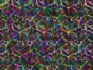 Bright on the surface of water on colored background. Model similar to pattern. Digital illustration