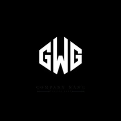 GWG letter logo design with polygon shape. GWG polygon logo monogram. GWG cube logo design. GWG hexagon vector logo template white and black colors. GWG monogram, GWG business and real estate logo. 
