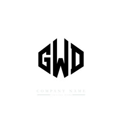 GWD letter logo design with polygon shape. GWD polygon logo monogram. GWD cube logo design. GWD hexagon vector logo template white and black colors. GWD monogram, GWD business and real estate logo. 