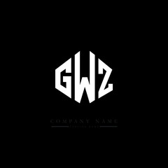 GWZ letter logo design with polygon shape. GWZ polygon logo monogram. GWZ cube logo design. GWZ hexagon vector logo template white and black colors. GWZ monogram, GWZ business and real estate logo. 