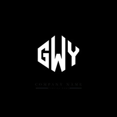 Fototapeta premium GWY letter logo design with polygon shape. GWY polygon logo monogram. GWY cube logo design. GWY hexagon vector logo template white and black colors. GWY monogram, GWY business and real estate logo. 