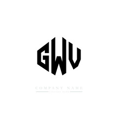 GWV letter logo design with polygon shape. GWV polygon logo monogram. GWV cube logo design. GWV hexagon vector logo template white and black colors. GWV monogram, GWV business and real estate logo. 