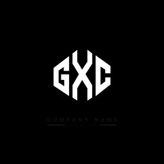 GXC letter logo design with polygon shape. GXC polygon logo monogram. GXC cube logo design. GXC hexagon vector logo template white and black colors. GXC monogram, GXC business and real estate logo. 