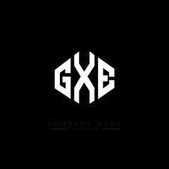 GXE letter logo design with polygon shape. GXE polygon logo monogram. GXE cube logo design. GXE hexagon vector logo template white and black colors. GXE monogram, GXE business and real estate logo. 